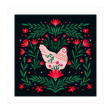 Blooming Chicken Green And Red (Print Only) thumbnail