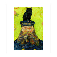 Black Cat on the Postman’s Hat, Van Gogh Inspired Painting (Print Only)
