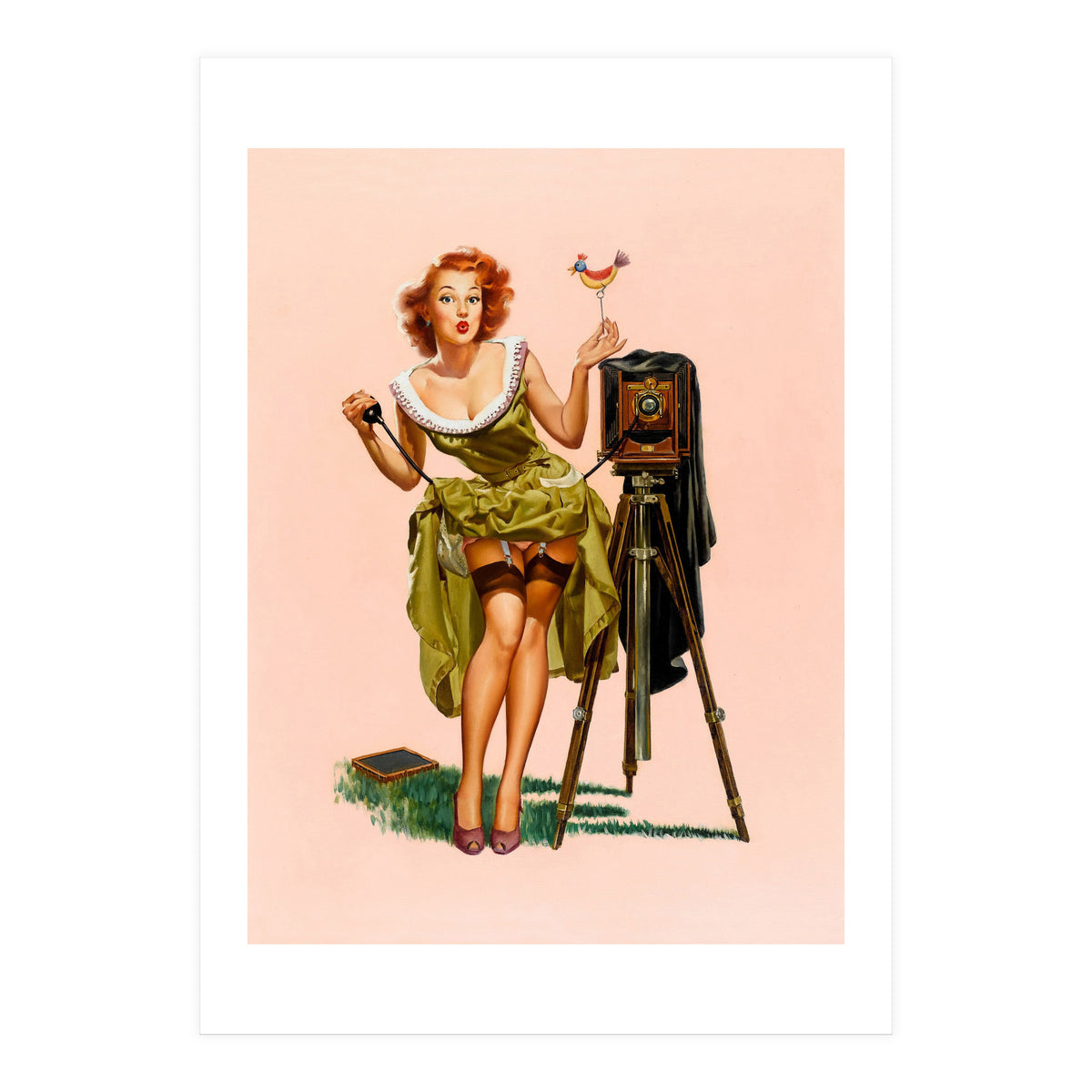 Sexy Pinup Woman On Photo Session (Print Only)