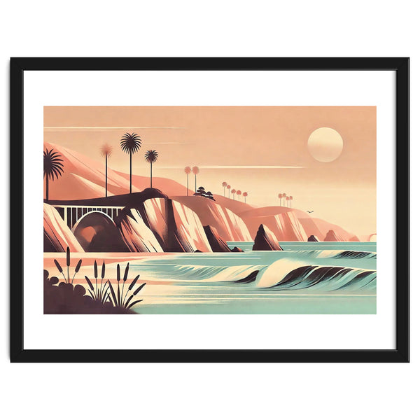 Vintage California, Coastline Poster