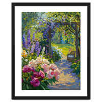 Serene Summer Garden Path Oil Painting