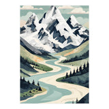 Majestic Alpine Peaks: Organic Modern Landscape Art (Print Only) thumbnail