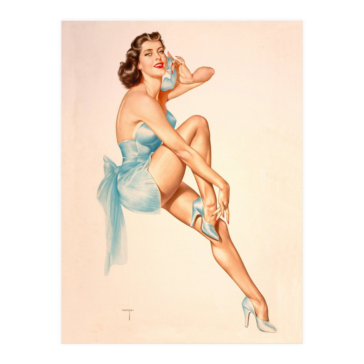 Beautiful Pinup Woman Posing In Ballerina Costume (Print Only)