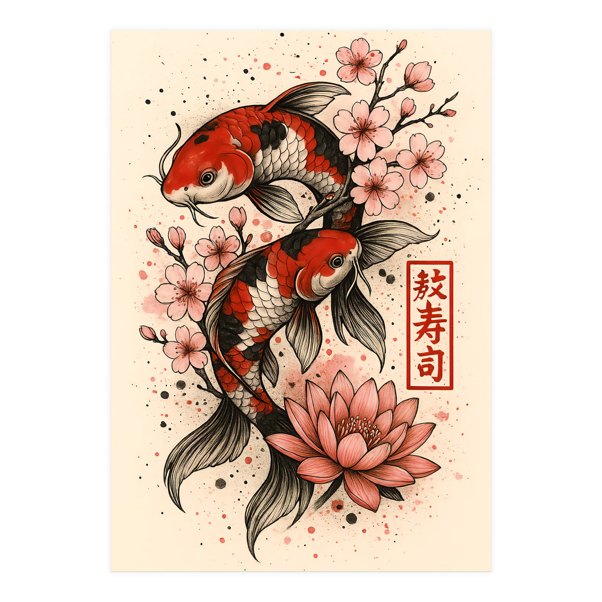 Koi fish Japanese (Print Only)