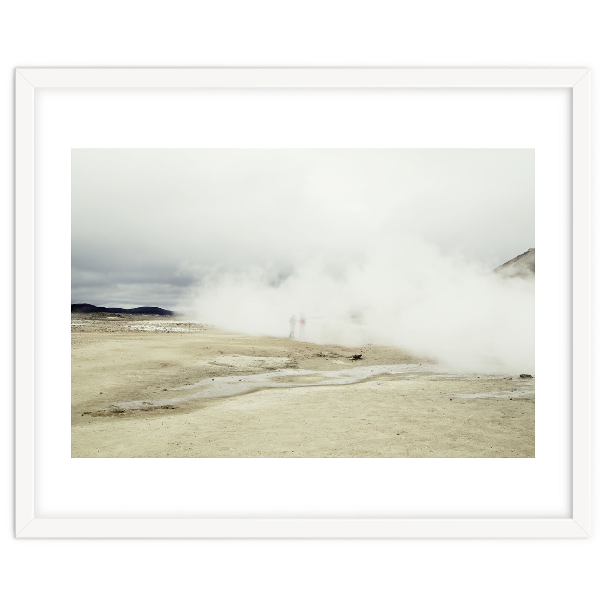 Tourists hidden in the hot spring steam -  Iceland