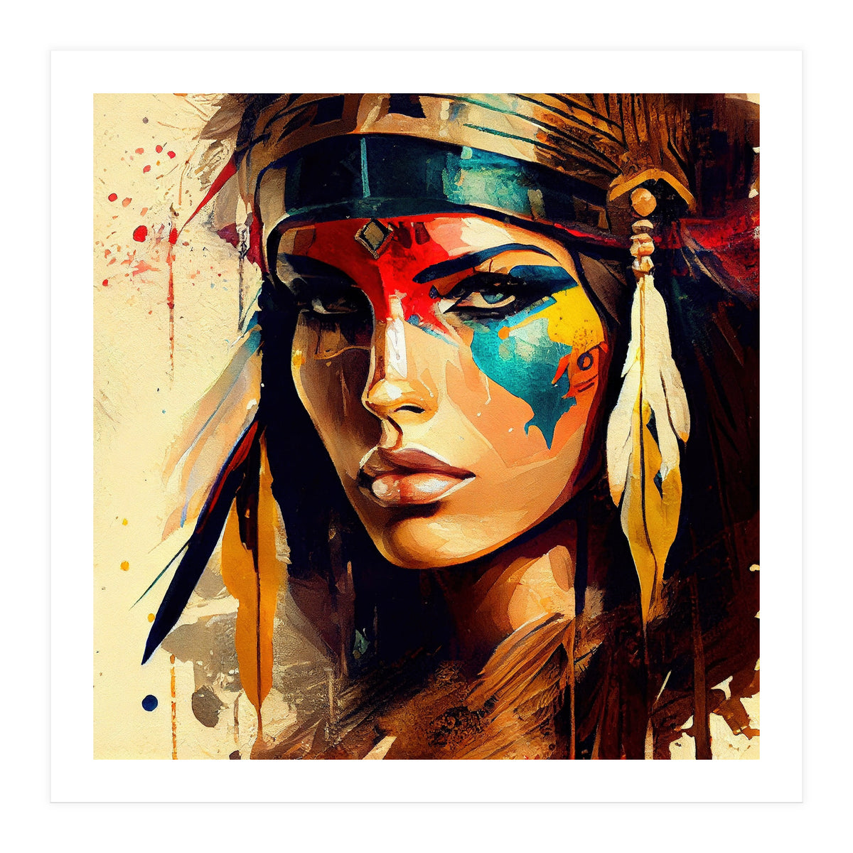 Powerful Egyptian Warrior Woman #2 (Print Only)