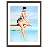 Smiling Sexy Pinup Girl Posing On A Board thumbnail
