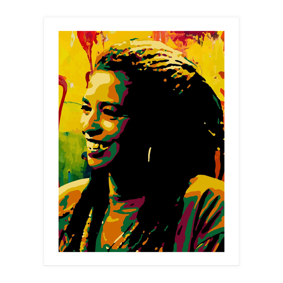 Angela Davis Colorful abstract Art (Print Only)