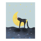 Beauty Sleep - Melting Cat on the crescent moon (Print Only) thumbnail