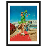 Sexy Pinup Brunette Experiencing Sudden Wind At The Airport thumbnail