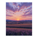 Serene Lavender Fields at Golden Hour Sunset (Print Only) thumbnail