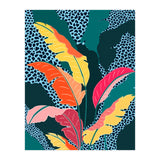 Teal & Tangerine, Botanical Nature Jungle Plants, Maximalism Eclectic Pop Of Color, Tropical Banana Leaves Bohemian Contemporary (Print Only) thumbnail