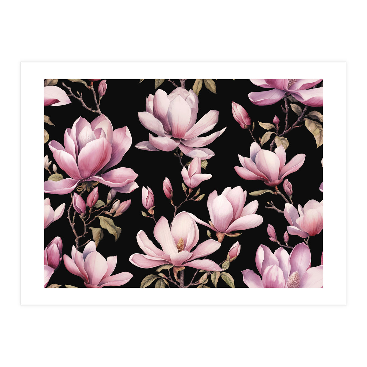 Magnolia Spring Romance Black (Print Only)