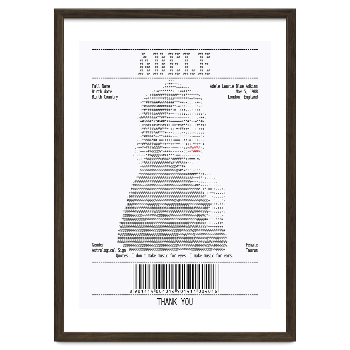 Receipt Art Adele