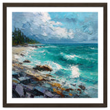 Coastal Turquoise Shoreline with Crashing Ocean Waves thumbnail