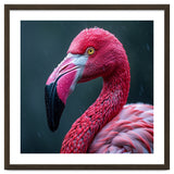 Close Up Pink Flamingo In Rain Drops thumbnail