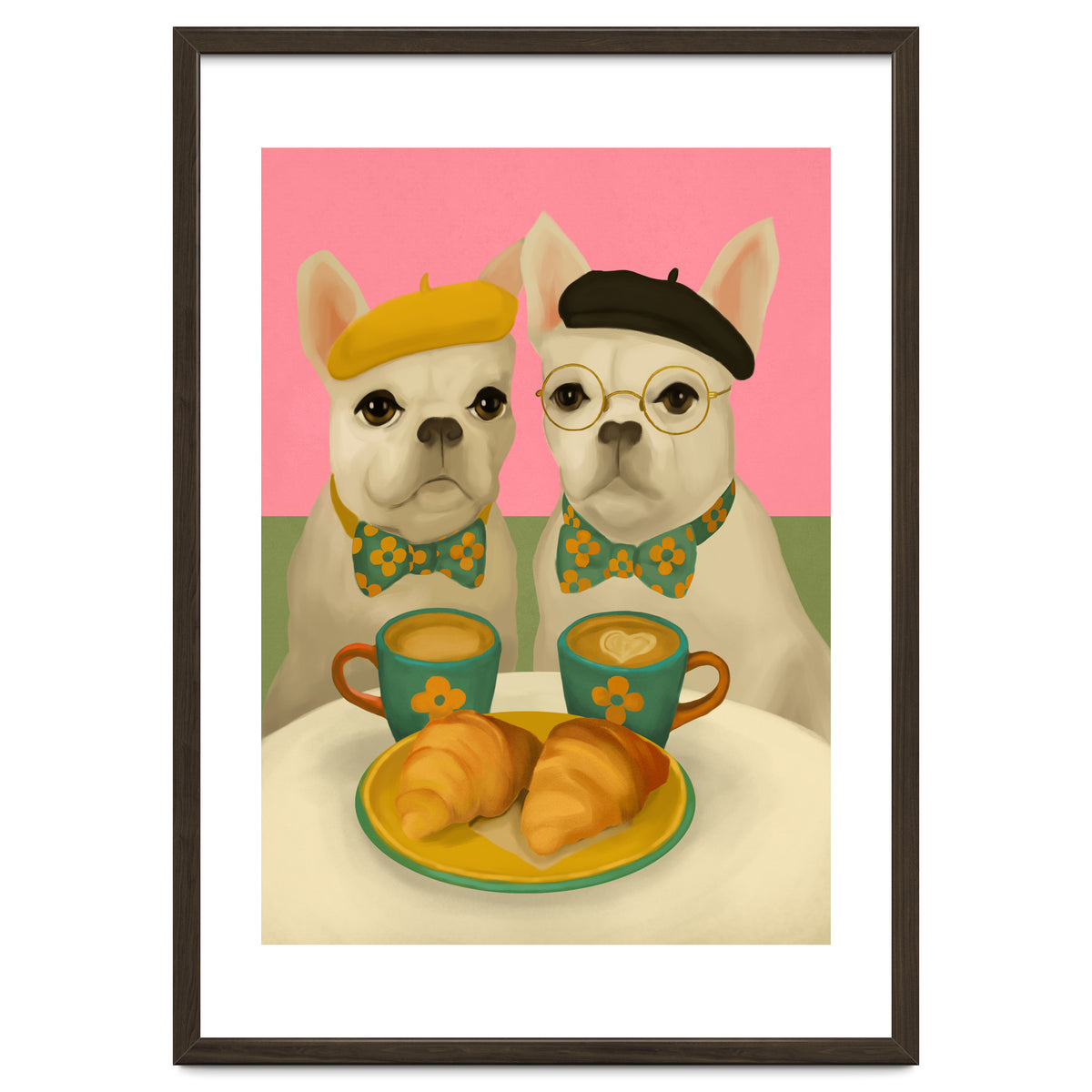 French Bulldogs At Breakfast Café