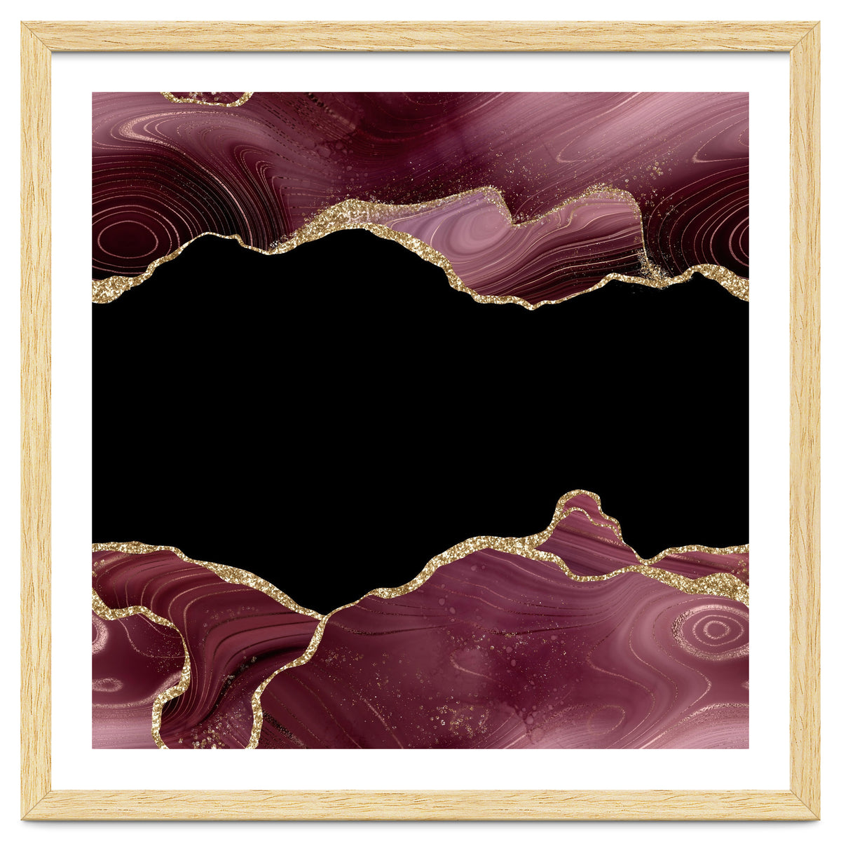 Burgundy & Gold Glitter Agate Texture 04