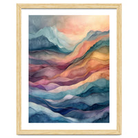 Abstract Fluid Mountain Landscape Art