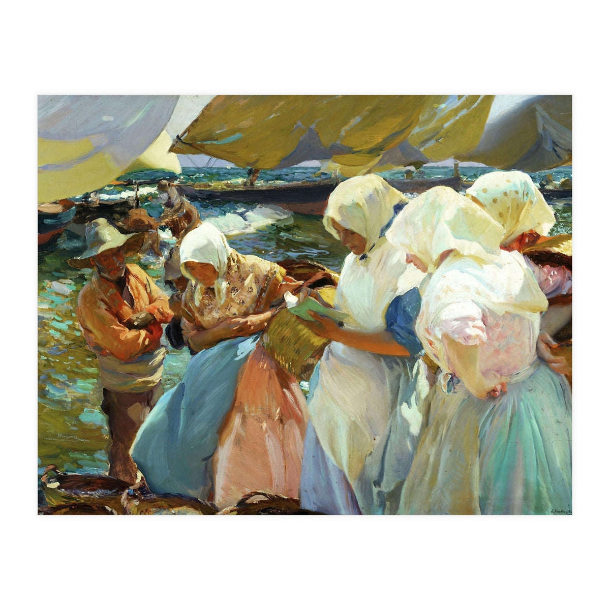 Joaquín Sorolla / 'Women of Valencia at the Beach', 1915, Oil on canvas, 93 x 126 cm. (Print Only)