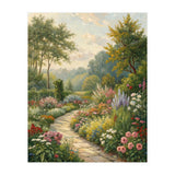 Enchanted English Cottage Garden Oil Painting (Print Only) thumbnail