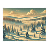 Vintage Finland, Lapland Winter Forest Poster (Print Only) thumbnail