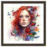 Watercolor Floral Red Hair Woman #9 thumbnail