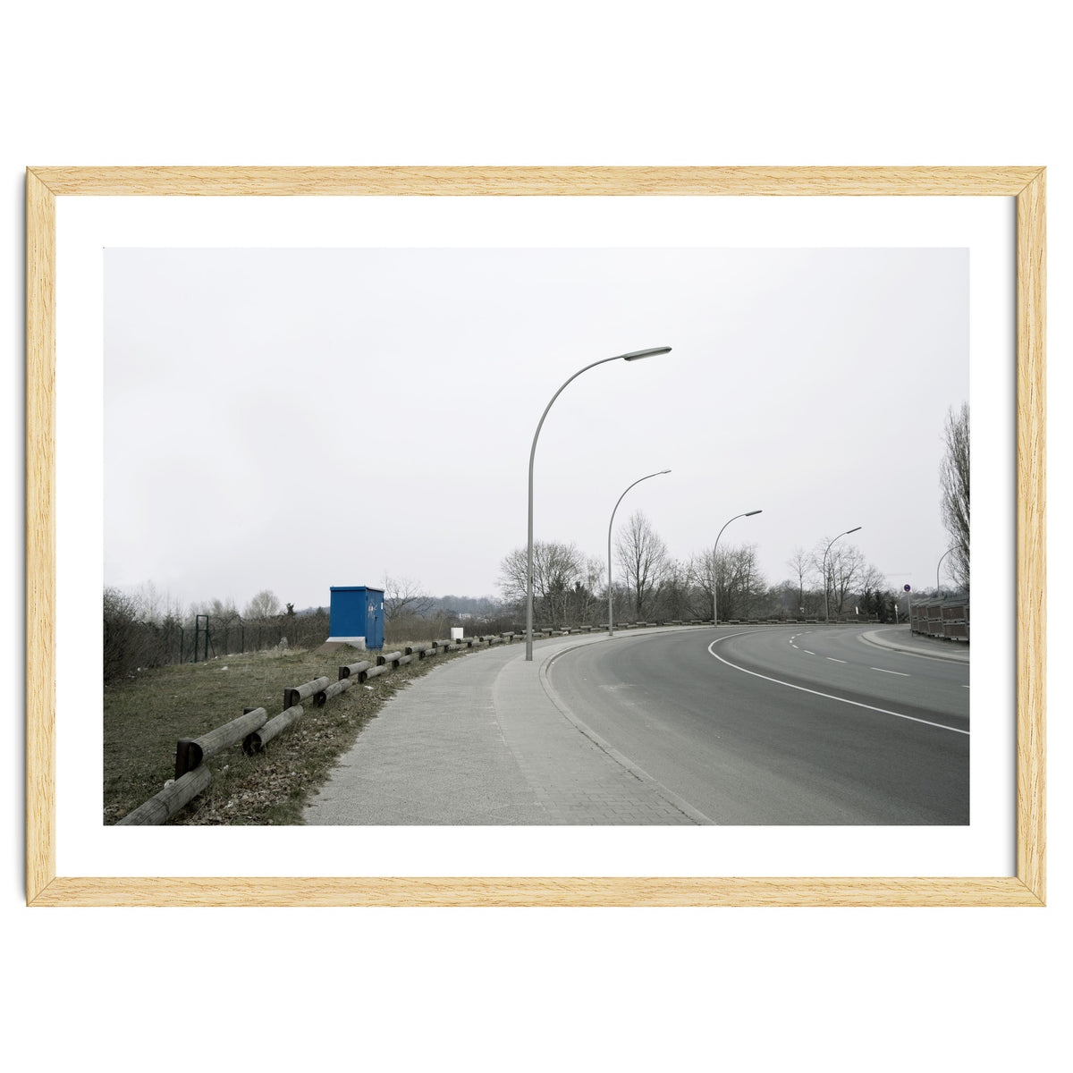 Street light on the curving road