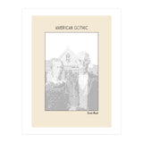 American Gothic – Grant Wood (ascii Art) (Print Only) thumbnail