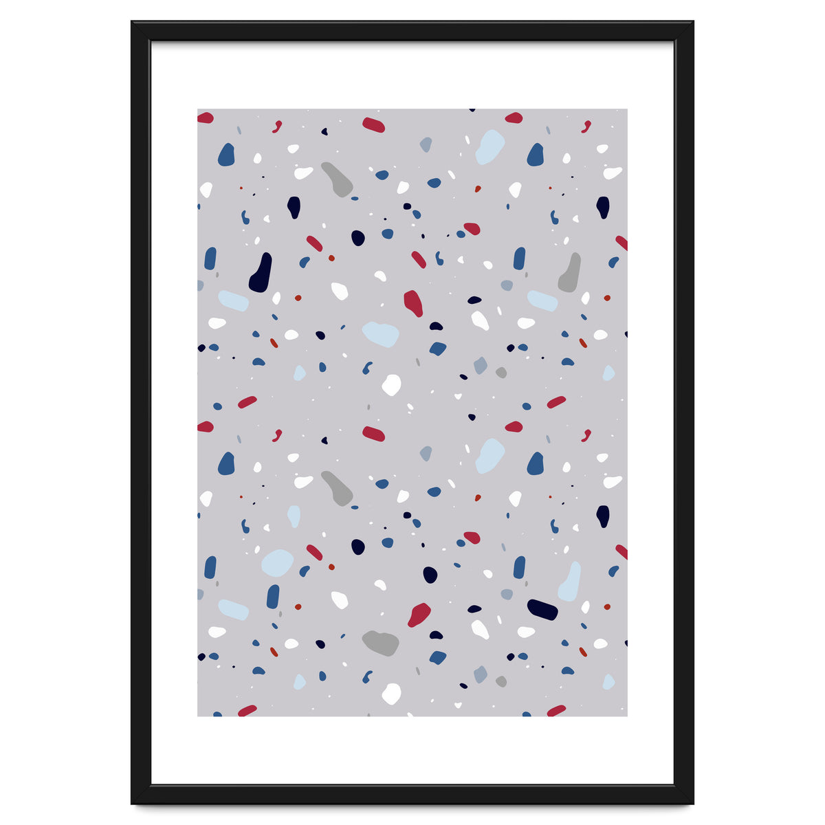 Modern Gray Blue Rounded Terrazzo