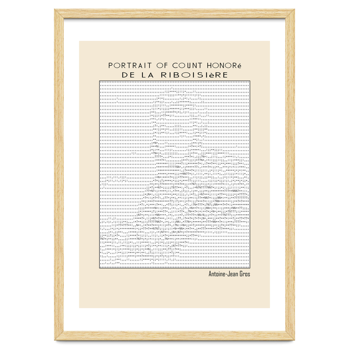 Portrait of Count Honoré de La Riboisière – Antoine-Jean Gros (ascii art)