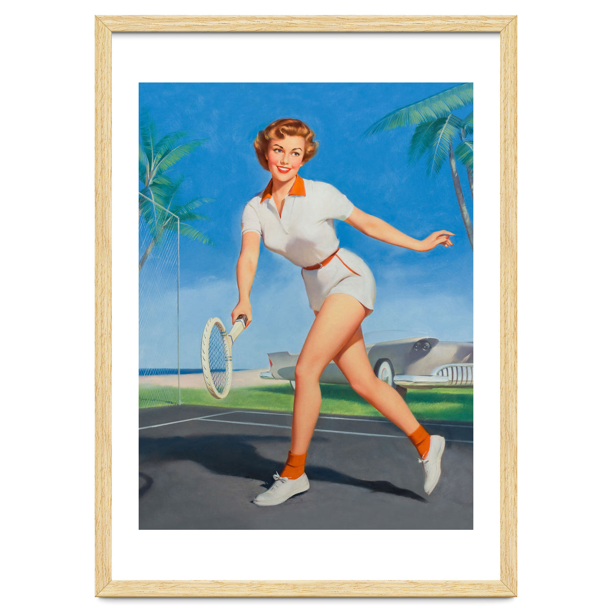 Pinup Girl On The Tennis Course