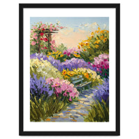 Serene Summer Garden Path Oil Painting