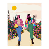 Besties, Best Friends Friendship Fashion, Girl Power Empower Bohemian Travel Companion Soulmates Gift (Print Only) thumbnail