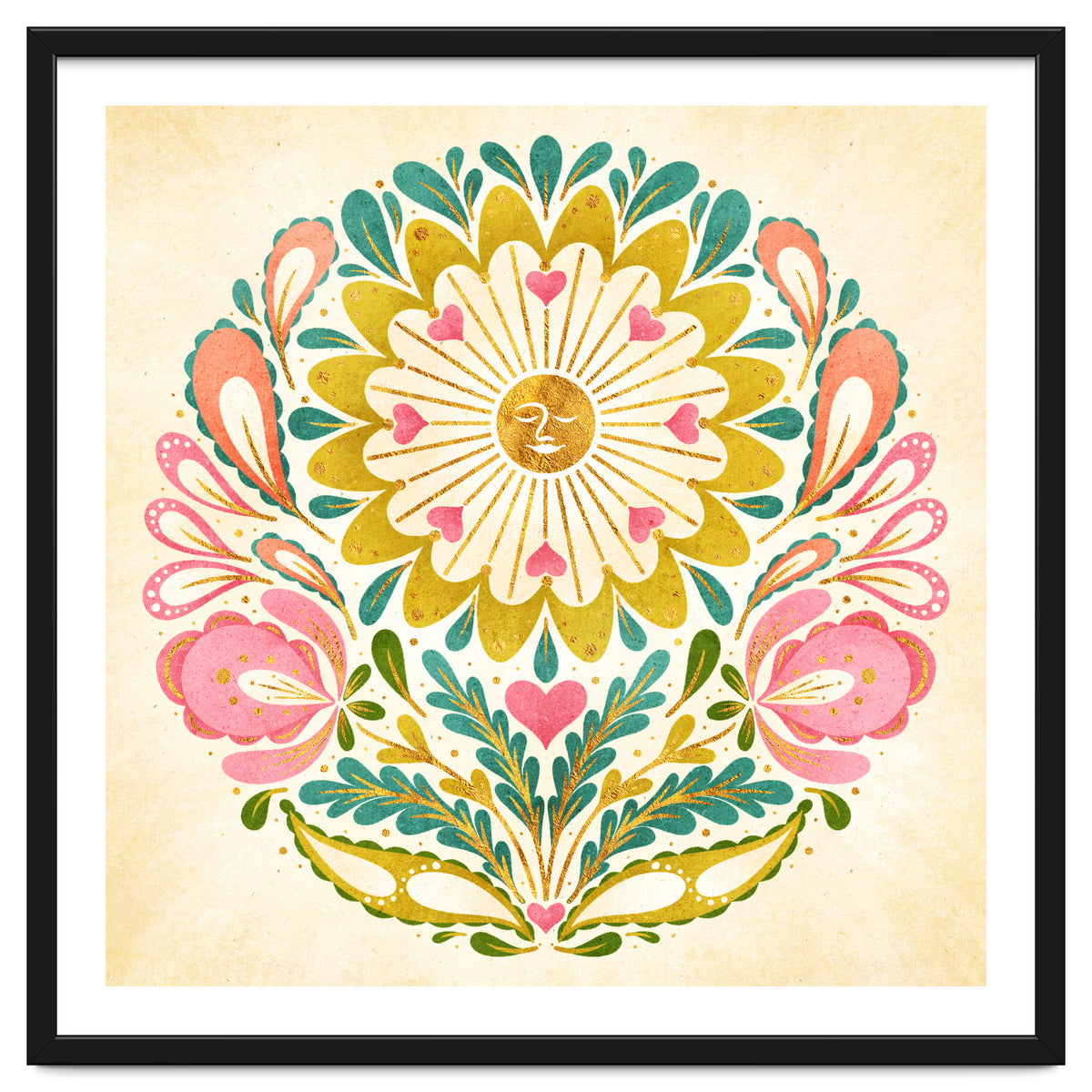 Solar Folk Art Mandala