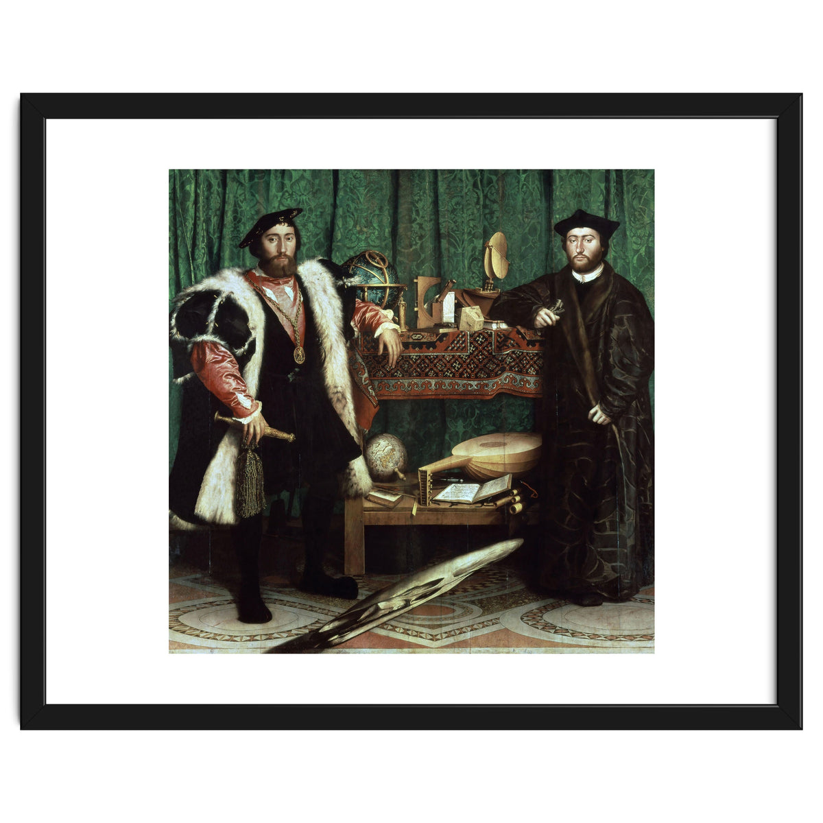 Germany school. The Ambassadors (with anamorphosis in the lower part of the painting). 1533. Oil ...