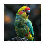 Vibrant Amazon Parrot Perched On A Branch (Print Only) thumbnail