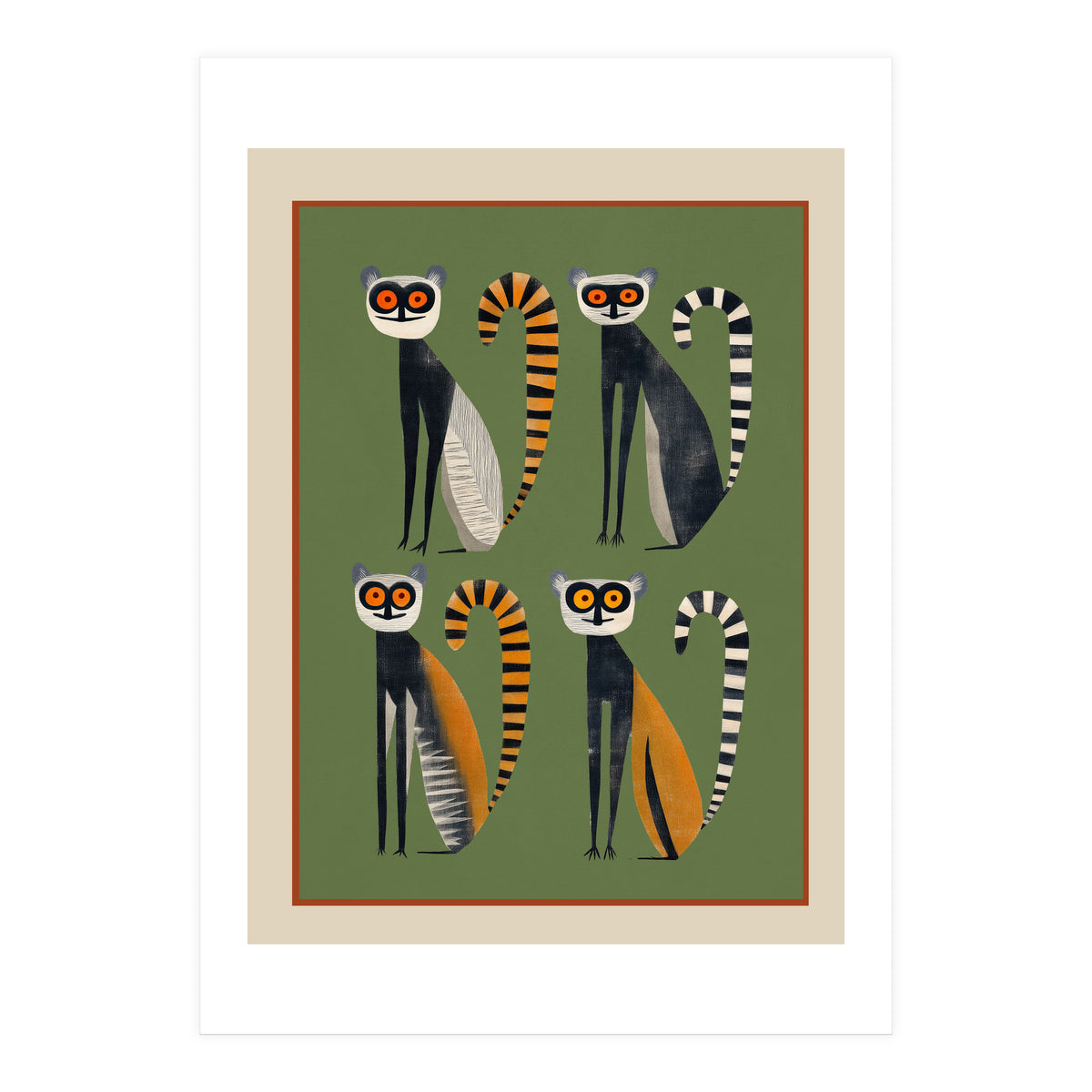 Striped Lemurs (Print Only)