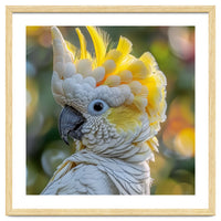 Yellow Crested Cockatoo Bird Close Up Portrait