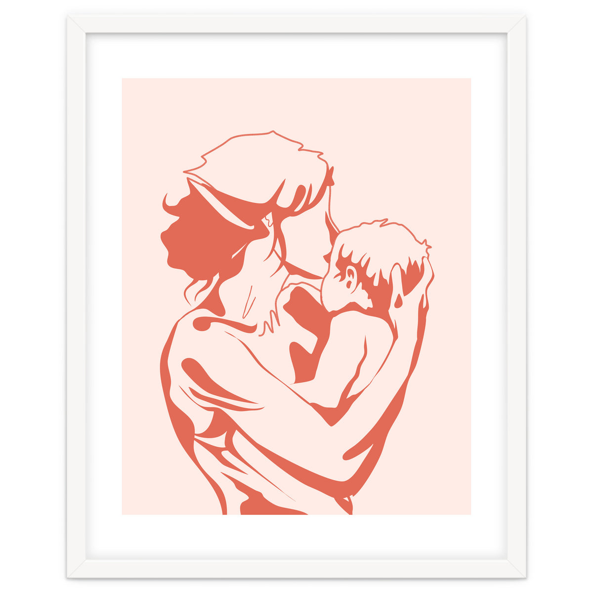 Motherhood, Human Emotion Line Art, Mother Parents Child Baby, Love Care Expression Bohemian Concept