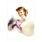 Beautiful Smiling Lady In White (Print Only) thumbnail