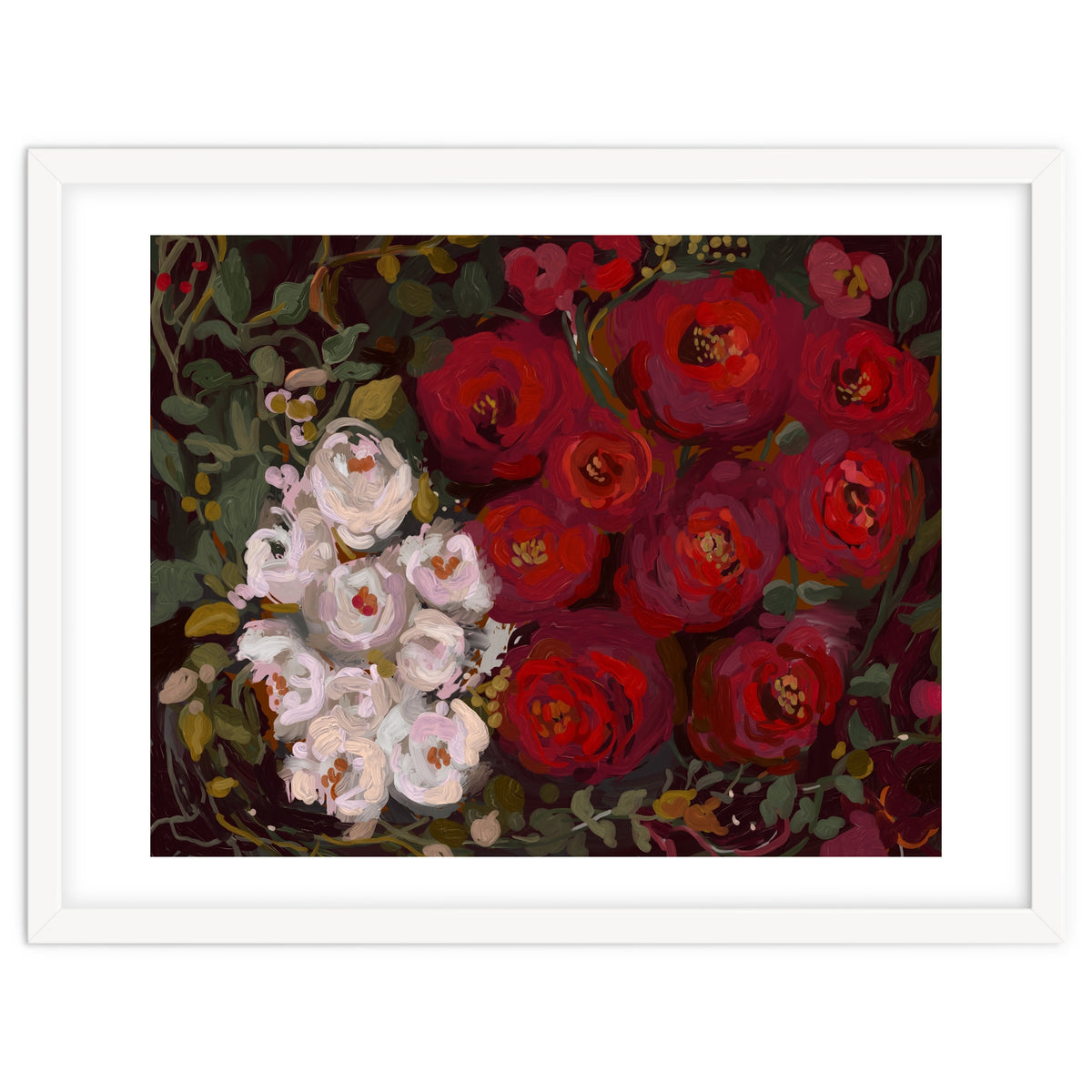 Vintage oil painted moody romantic Roses