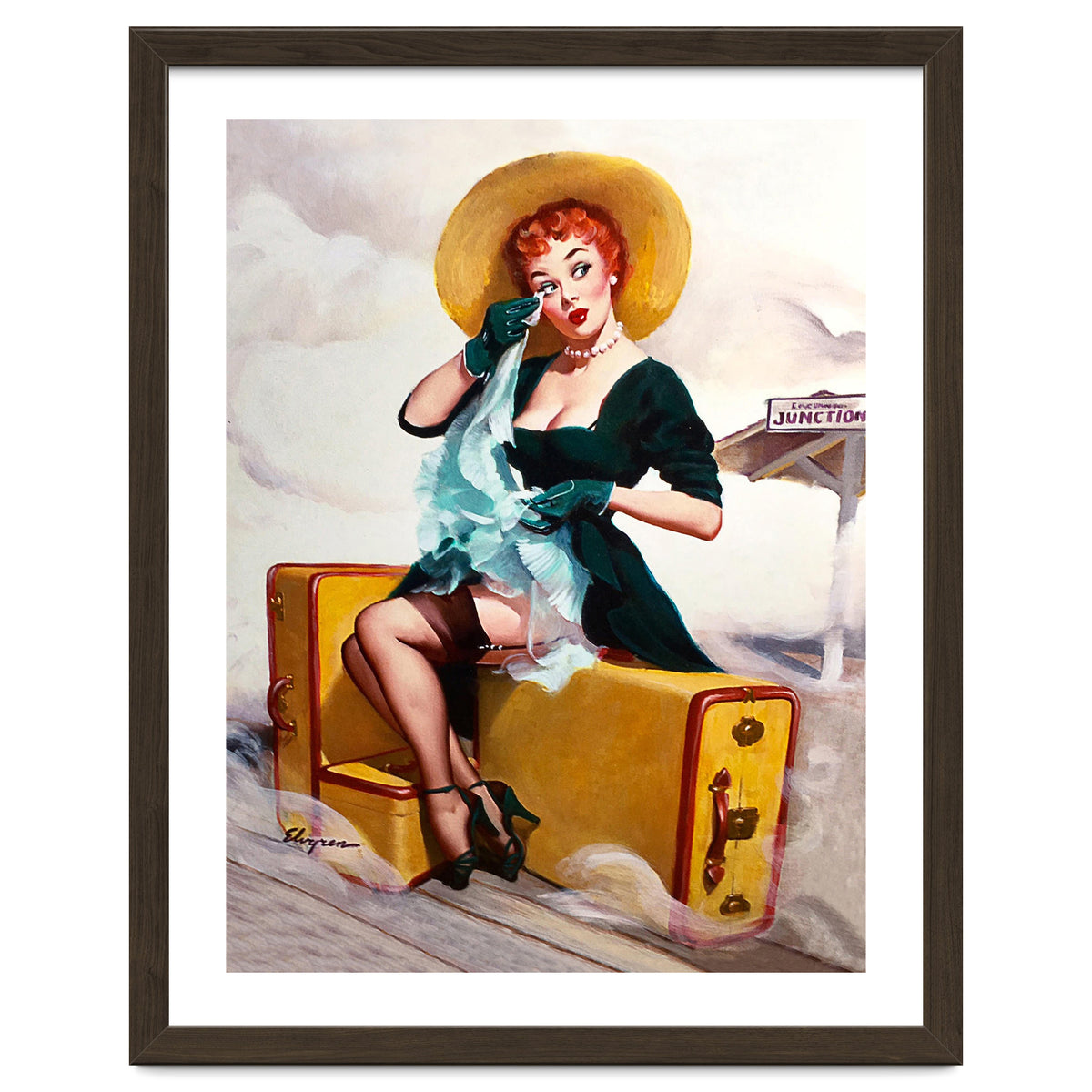 Pinup Sexy Girl Left At The Bus Station