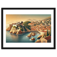 Vintage Croatia, Dubrovnik Coastal Poster