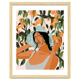 The Orange Grove, Bohemian Woman Summer Travel, Fashion Botanical Nature Garden, Plants Fruits Juicy thumbnail