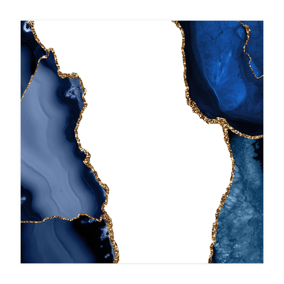 Navy & Gold Agate Texture 29  (Print Only)