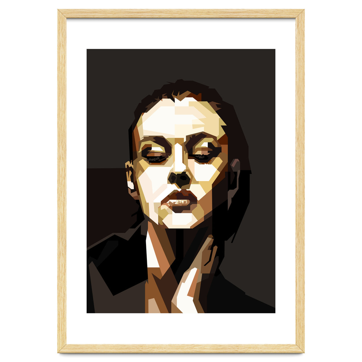 Monica Bellucci Hollywood Actress Retro Style Geometric Illustration
