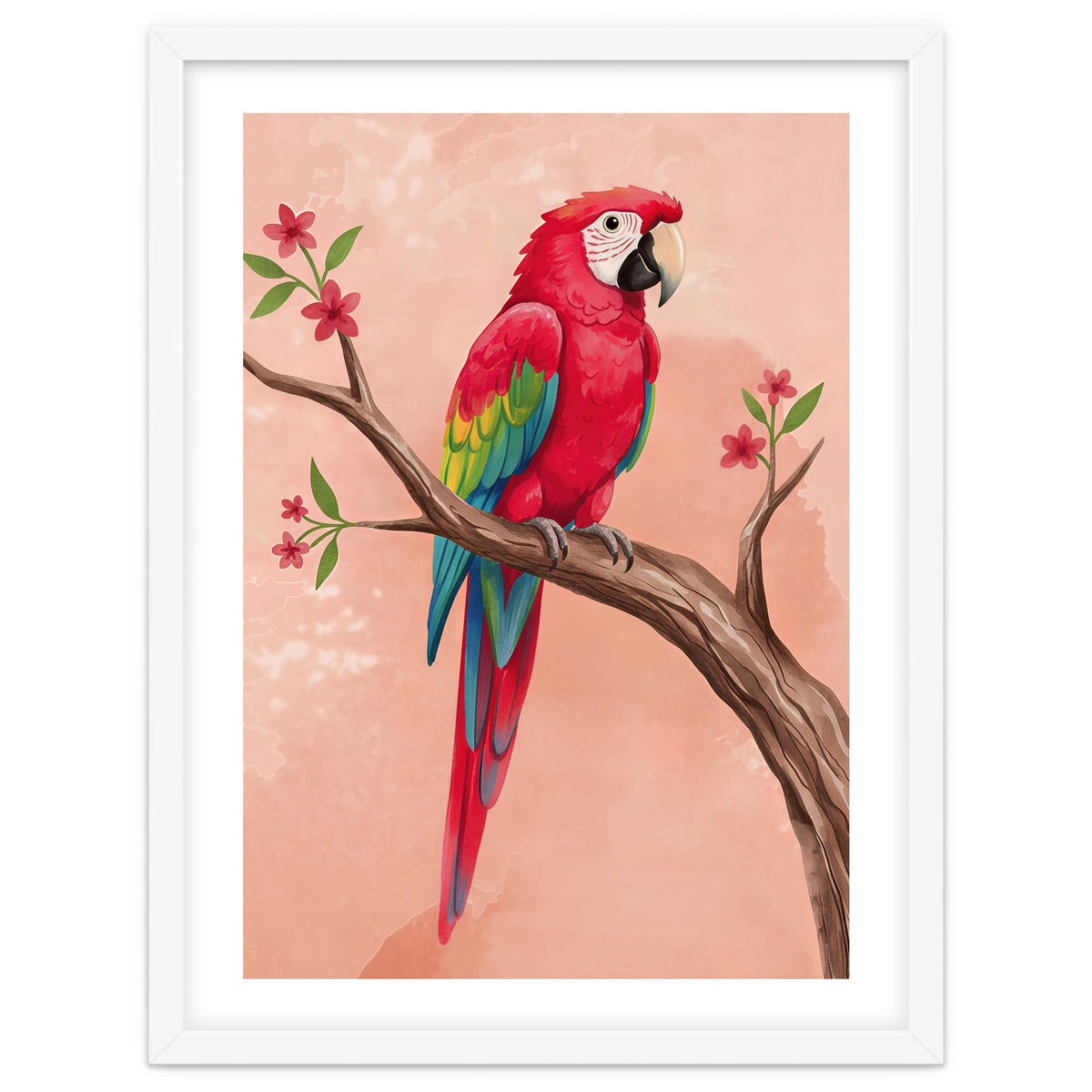 Red Macaw Parrot Bird Forest