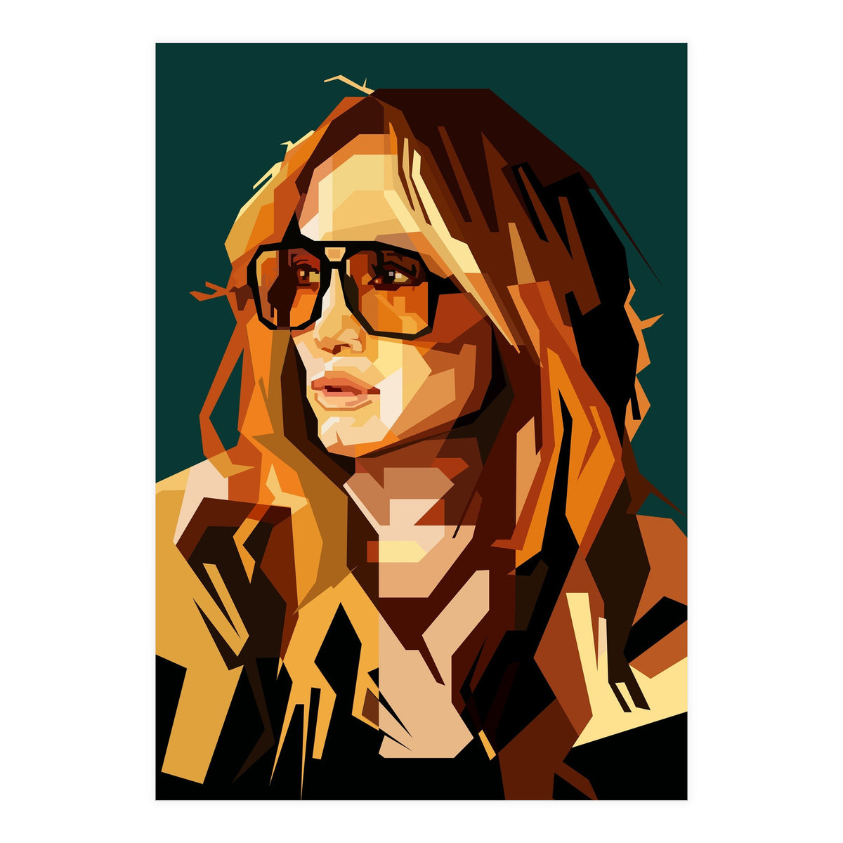 Jennifer Lopez Celebrity Art Retro Style Illustration (Print Only)