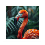 Close Up Of A Vibrant Orange Flamingo Bird (Print Only) thumbnail